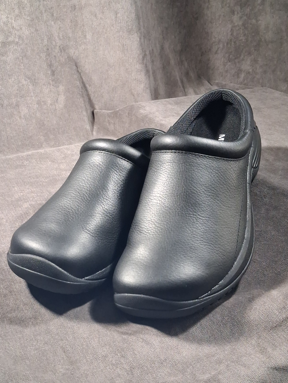 Merrell Encore Gust 2 Mono Black Leather Wide Width Clogs LIKE NEW US 7.5W